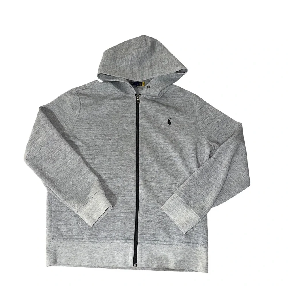 Polo Ralph Lauren Double-Knit Full-Zip Hoodie Size Large Gray